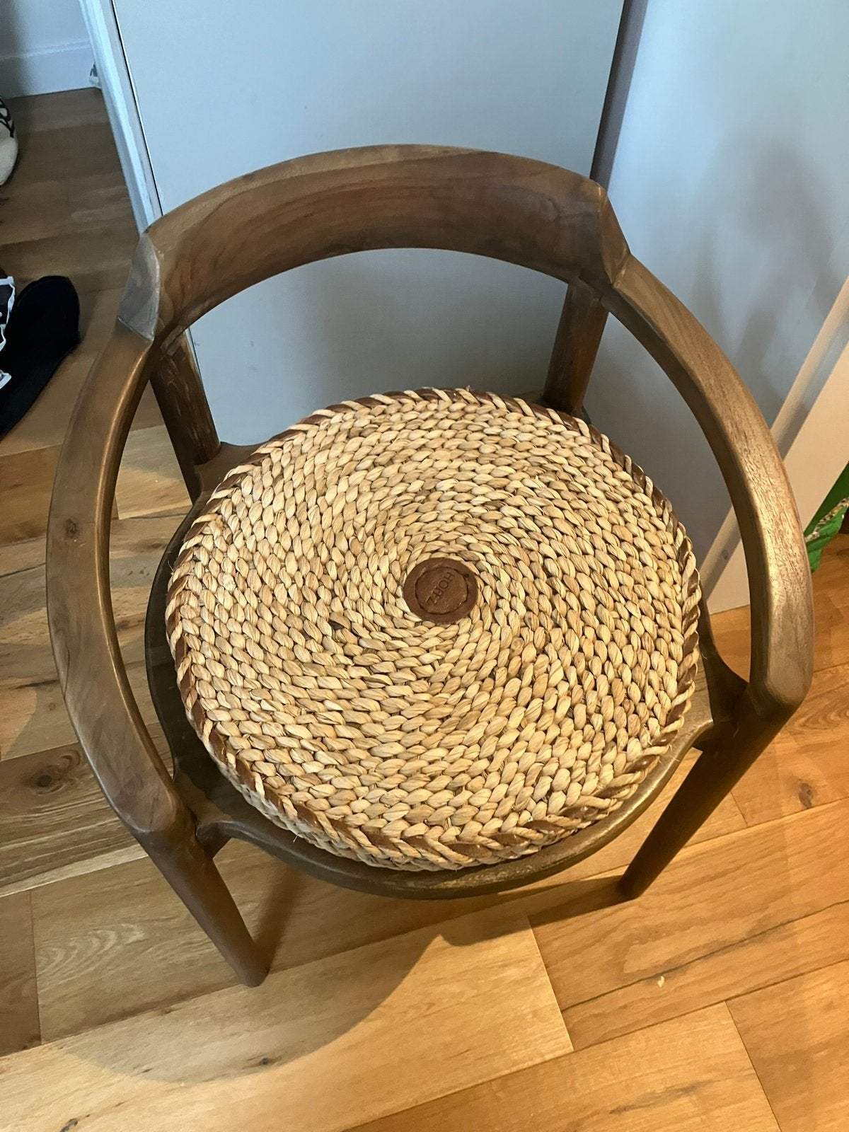 Hoffz lima stoel met rotan kussen, Ophalen, Bruin, Zo goed als nieuw, Eén