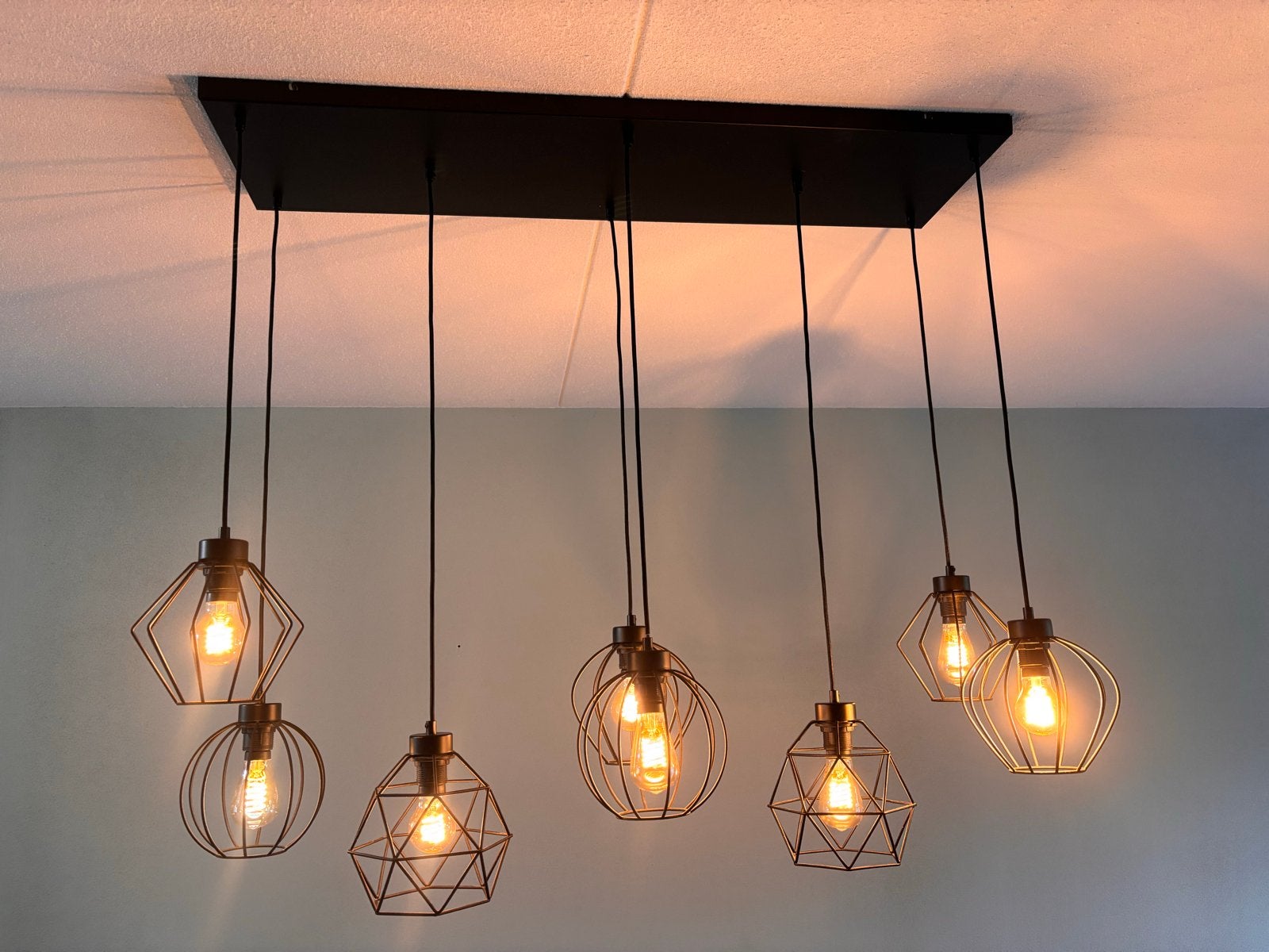 Sfeervolle eetkamerlamp, Ophalen, E27 (groot), Zo goed als nieuw, Metaal