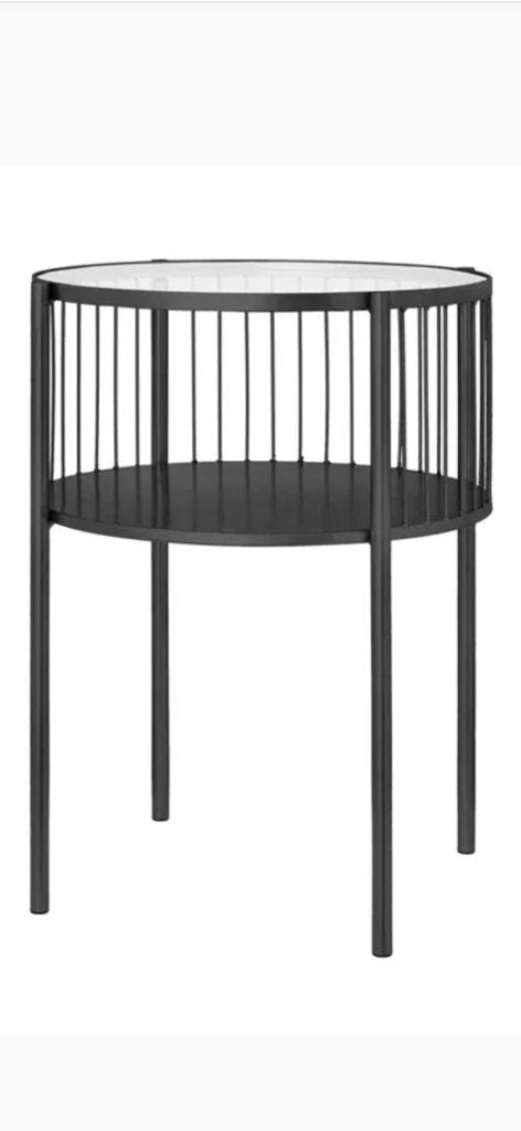 Riverdale Rocco sidetable zwart nieuw in de doos, Huis en Inrichting, 50 tot 100 cm, Rond, Nieuw, Glas