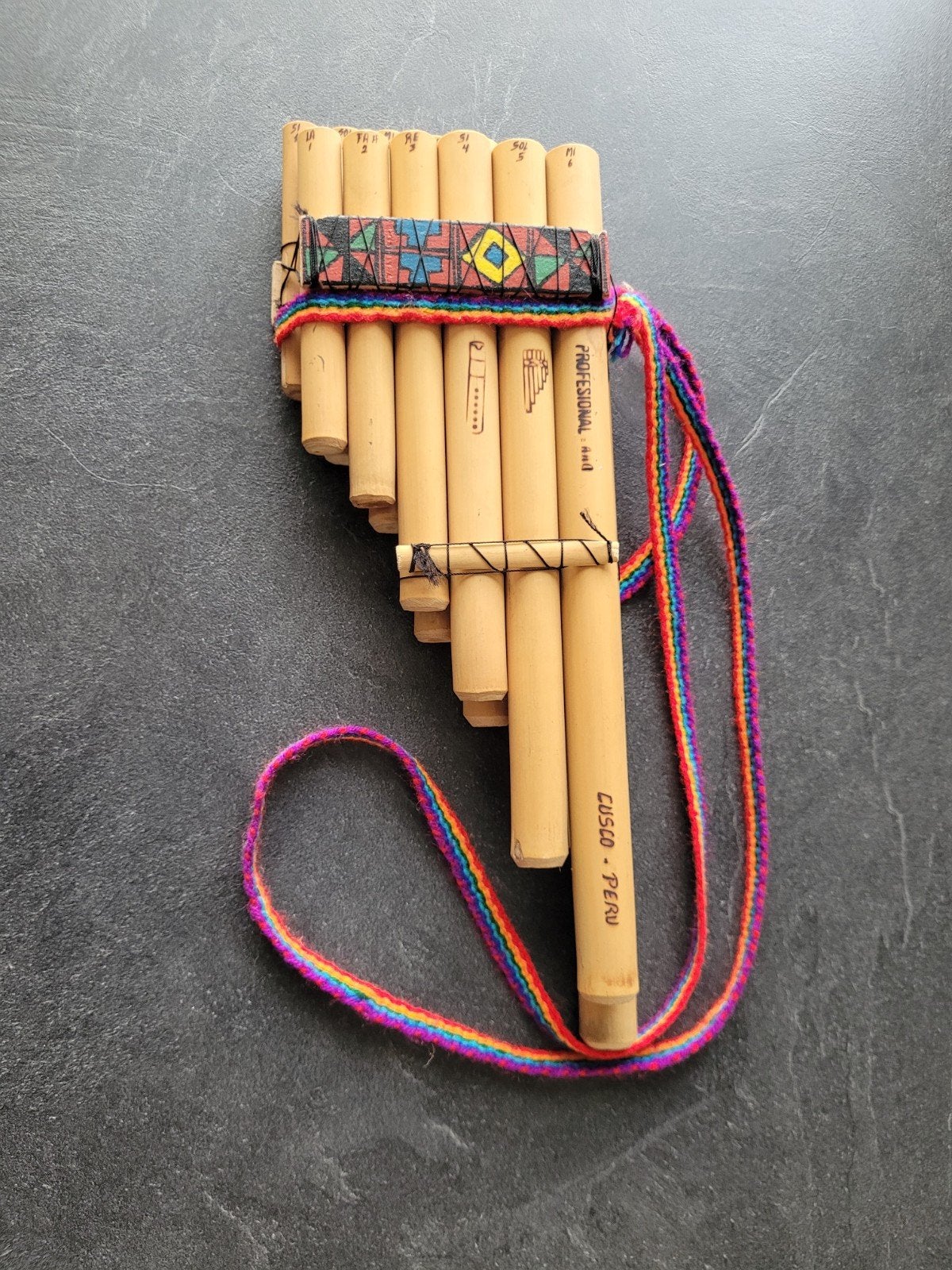 Authentieke Peruaanse panfluit - Handgemaakt in Cusco, Muziek en Instrumenten, Ophalen of Verzenden, Zo goed als nieuw, Houtblazer