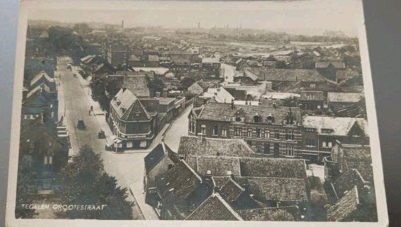 Tegelen Grotestraat. panorama. 1937, Verzenden, 1920 tot 1940, Gelopen, Limburg