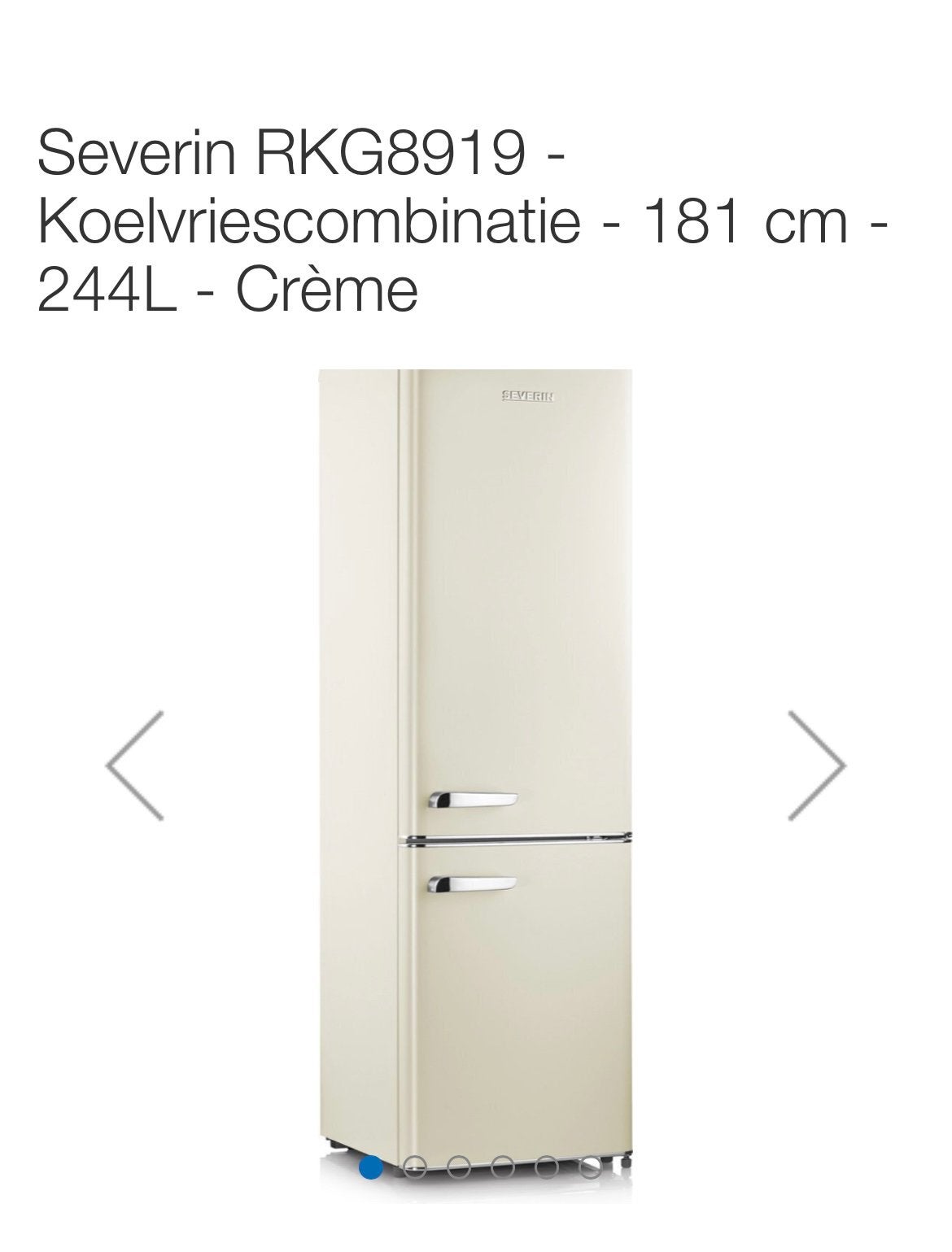 Severin RKG8919 - Koelvriescombinatie Crème SEVERIK, Witgoed en Apparatuur, Ophalen, Gebruikt, 200 liter of meer, Met aparte vriezer