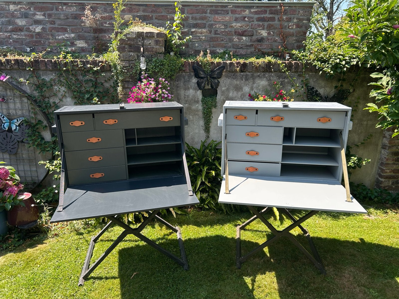 Vintage veldsecretaris bureau - Inklapbaar en draagbaar, Ophalen