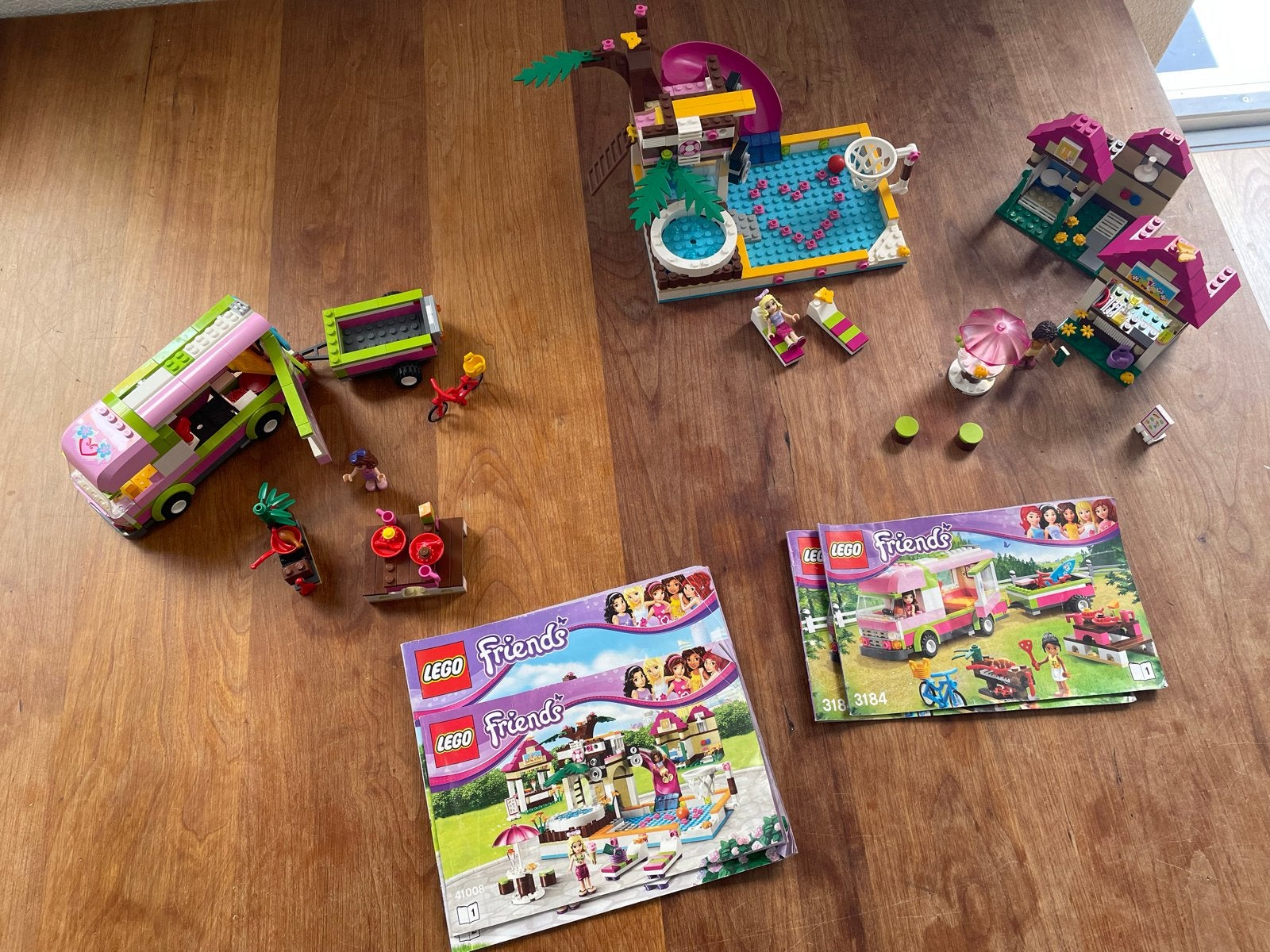 LEGO Friends Camper en Zwembad Set (3184 & 41008), Ophalen, Gebruikt, Overige merken