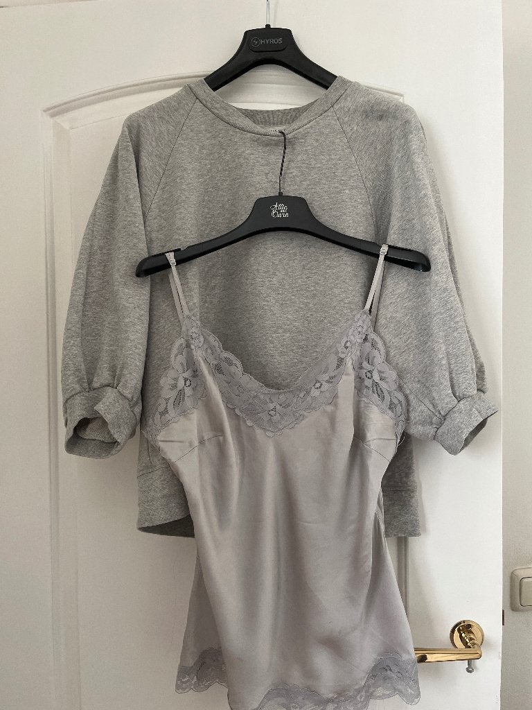Rabens Saloner grijze sweat top ballon mouw, Verzenden, Rabens Saloner, Zo goed als nieuw, Lange mouw