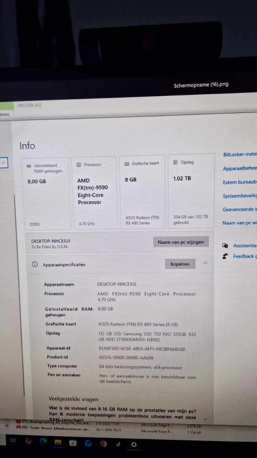 Budget Gaming PC - AMD FX-9590 - RX 480 8GB - 1TB HDD + SSD, Gebruikt, AMD FX-9590, 8 GB, Custom Build