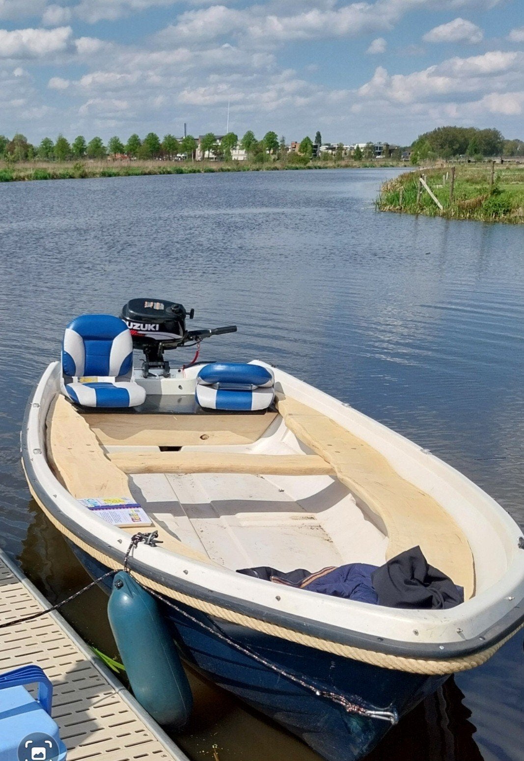 Suzuki 6pk buitenboordmotor met boot en trailer, Overige merken, Gebruikt, Buitenboordmotor, Polyester