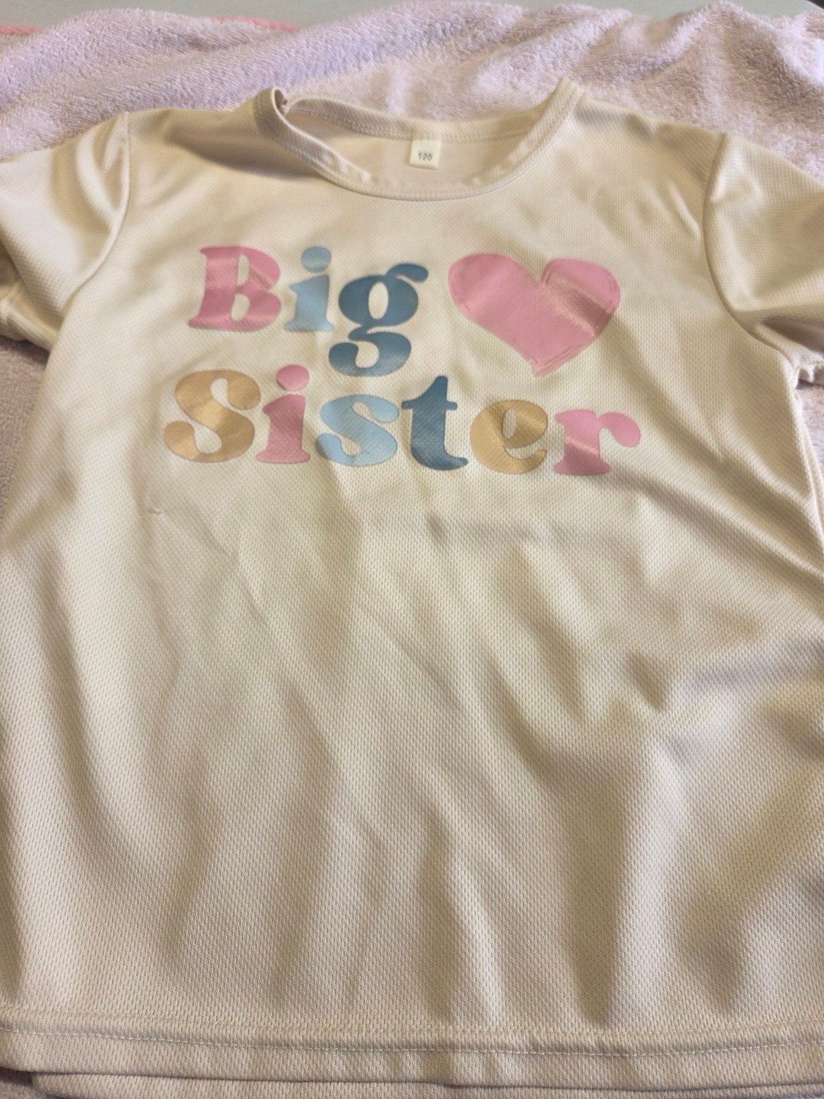 T-shirt 'Big Sister' voor meisjes - Zo goed als nieuw, Ophalen of Verzenden, Zo goed als nieuw, Onbekend, Meisje