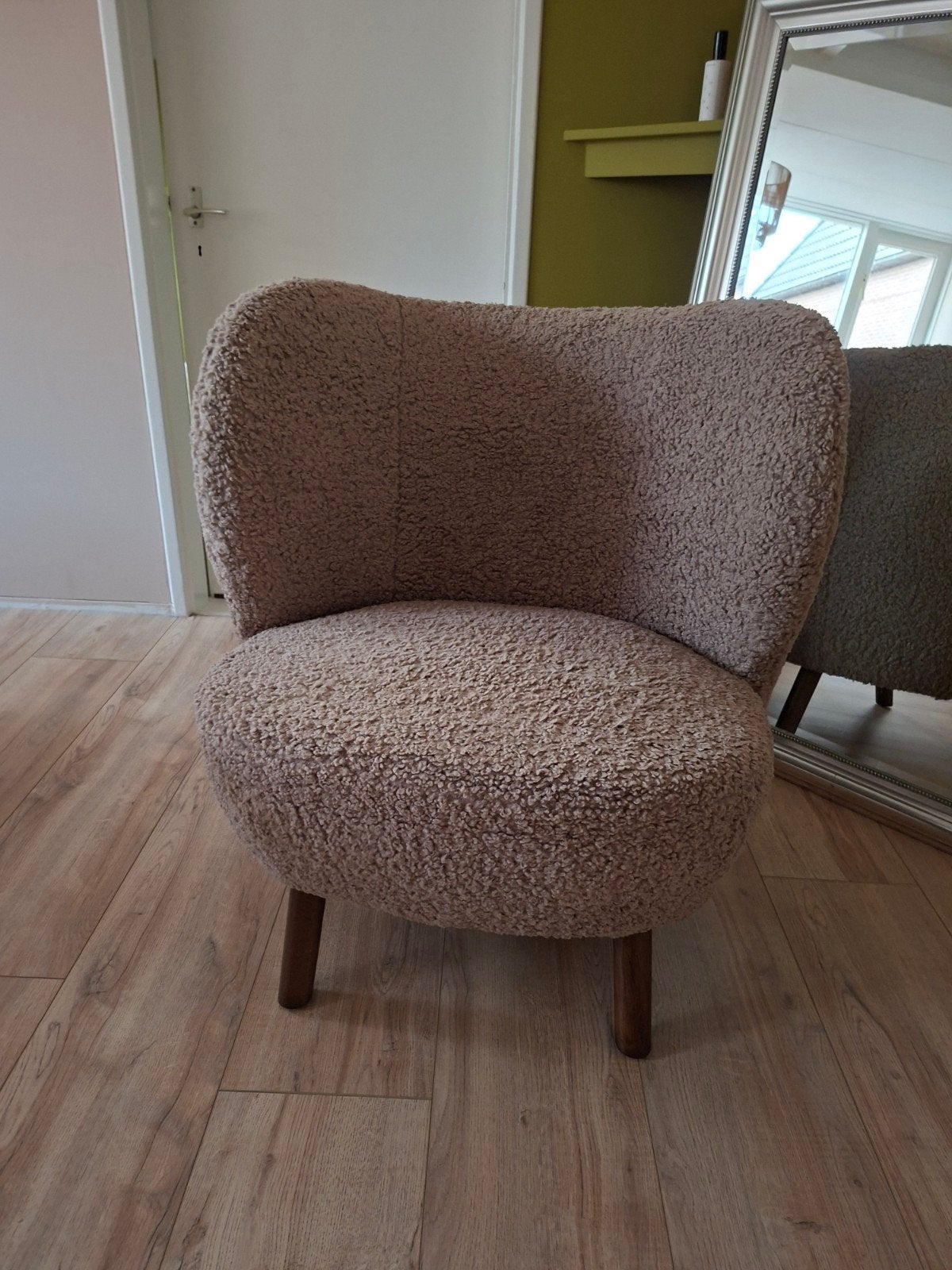 Teddy fauteuil taupe, Ophalen, Zo goed als nieuw, Minder dan 75 cm, 50 tot 75 cm