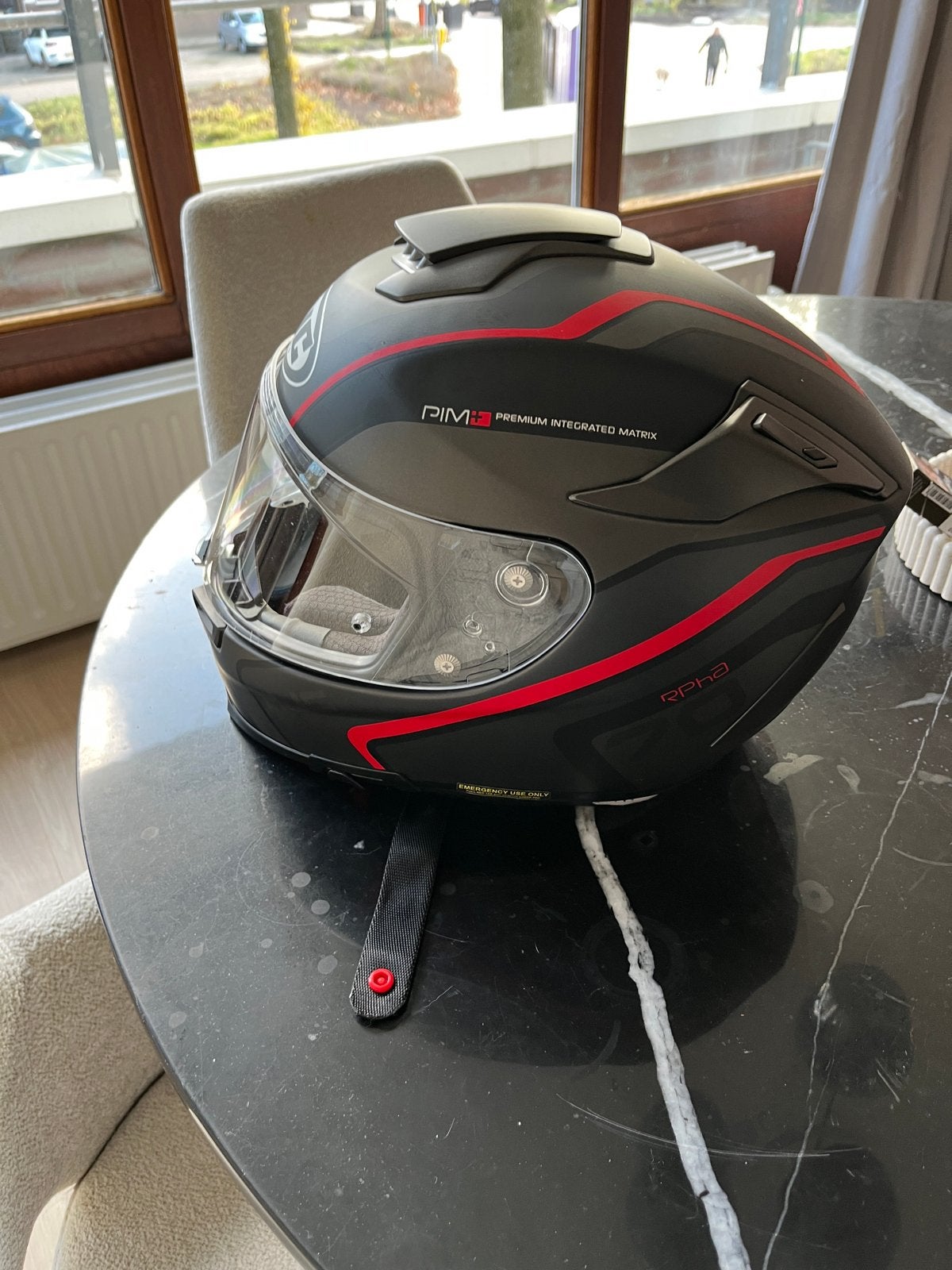 HJC helm in zeer nette staat maat M - Nieuwprijs 400 euro, Motoren, Ophalen, XS, HJC, Integraalhelm