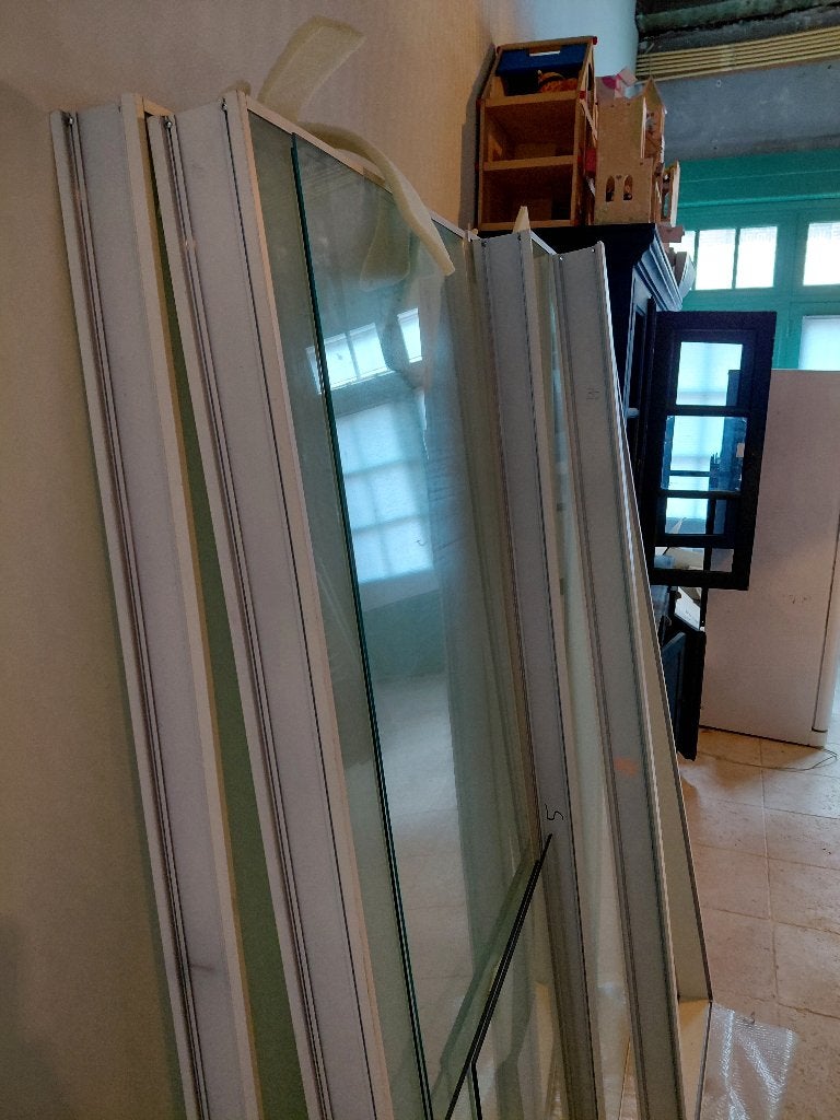 Glazen scheidingswand, Ophalen, Gebruikt, Minder dan 80 cm, 160 cm of meer