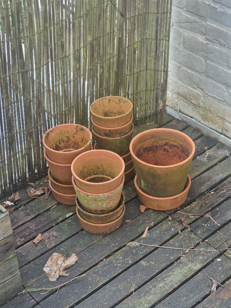 Diverse potten, Tuin en Terras, Bloempotten, Ophalen, Gebruikt, Rond, Minder dan 40 cm