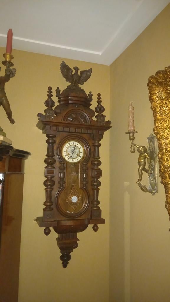 Antieke Duitse wandklok met adelaar, Antiek en Kunst, Antiek | Klokken, Ophalen