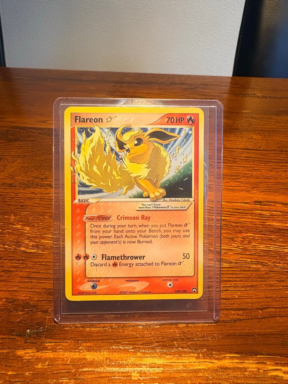 Flareon Star Pokémon Kaart 100/108 Holo EX Power Keepers, Ophalen of Verzenden, Zo goed als nieuw, Losse kaart, Foil