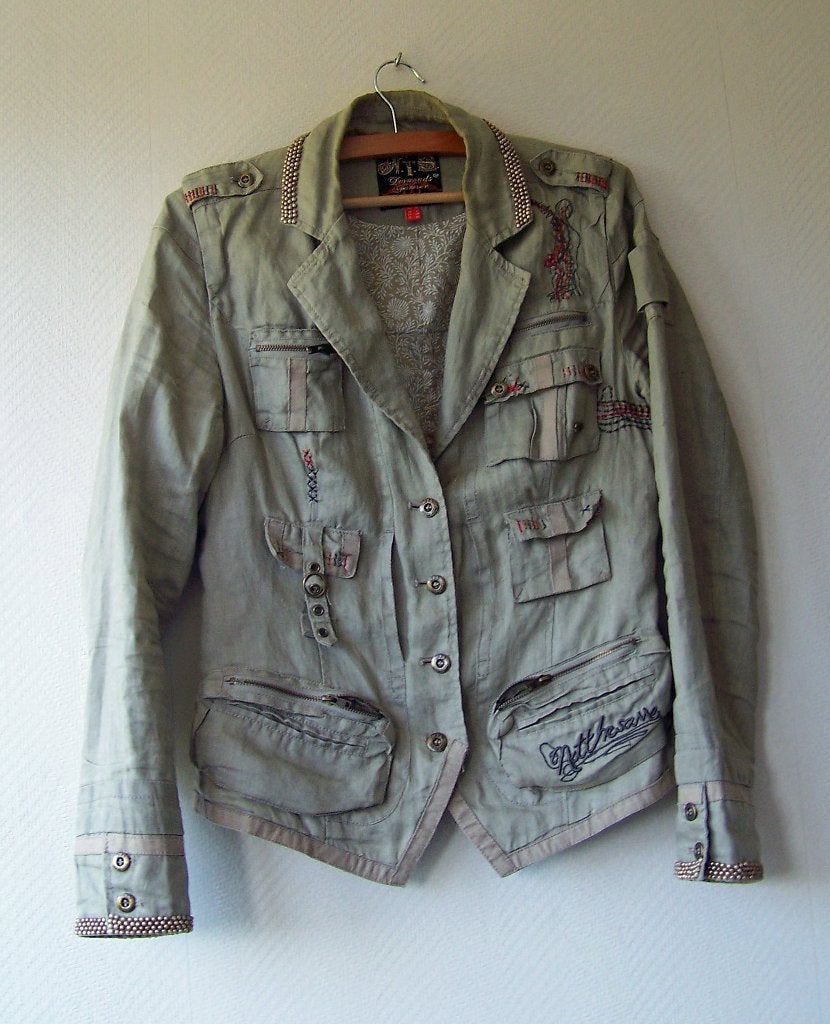 by Not the Same jasje .Vintage. 100% linnen. EXCLUSIEF, Kleding | Dames, Meerkleurig, Ophalen of Verzenden, Zo goed als nieuw
