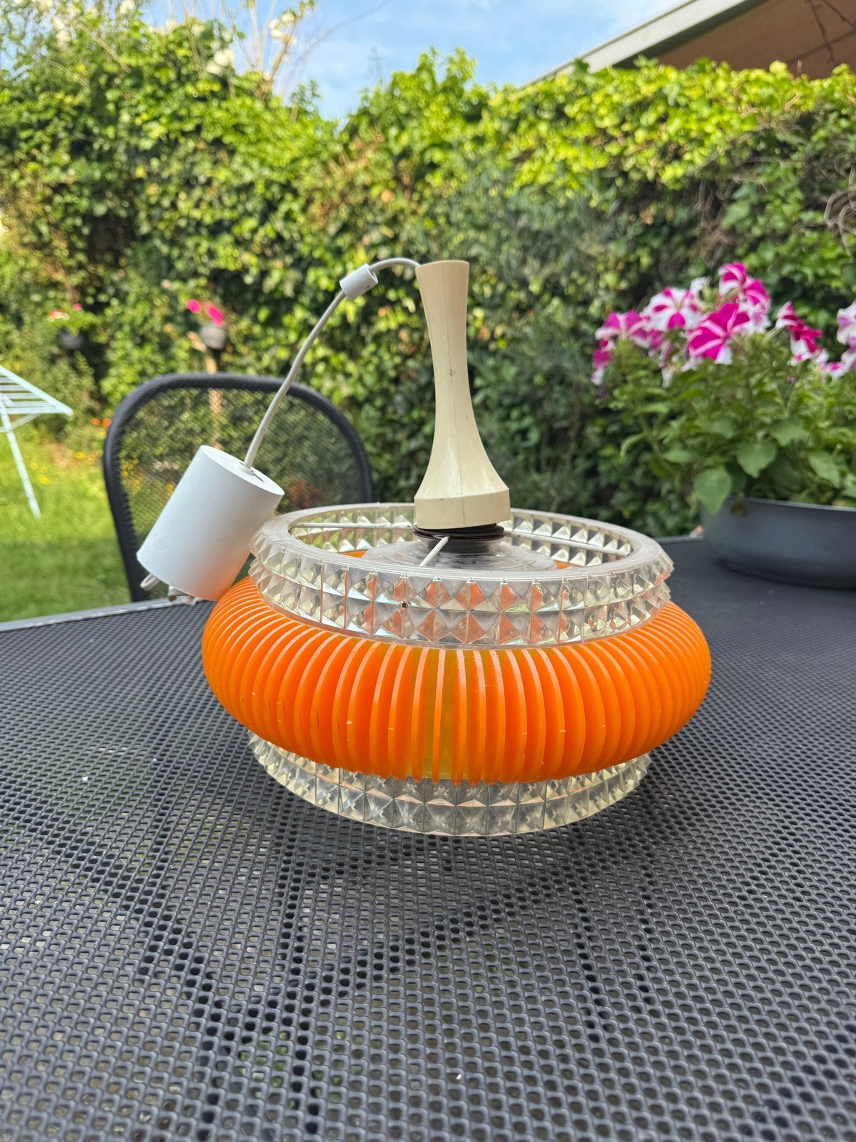 Vintage Oranje Hanglamp - Jaren '70 Design, Ophalen, Gebruikt, Minder dan 25 cm, Minder dan 100 cm