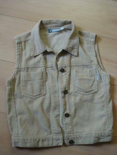 Stoer beige ribfluwelen gilet voor jongens, Ophalen of Verzenden, Gebruikt, Jongen, Overige typen