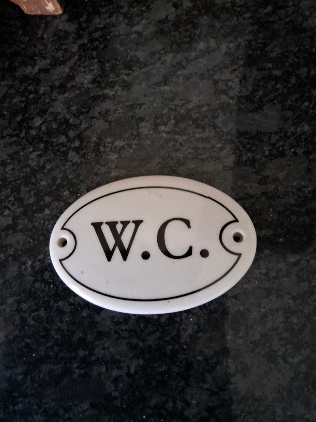 Vintage WC-bordje van keramiek, Ophalen of Verzenden
