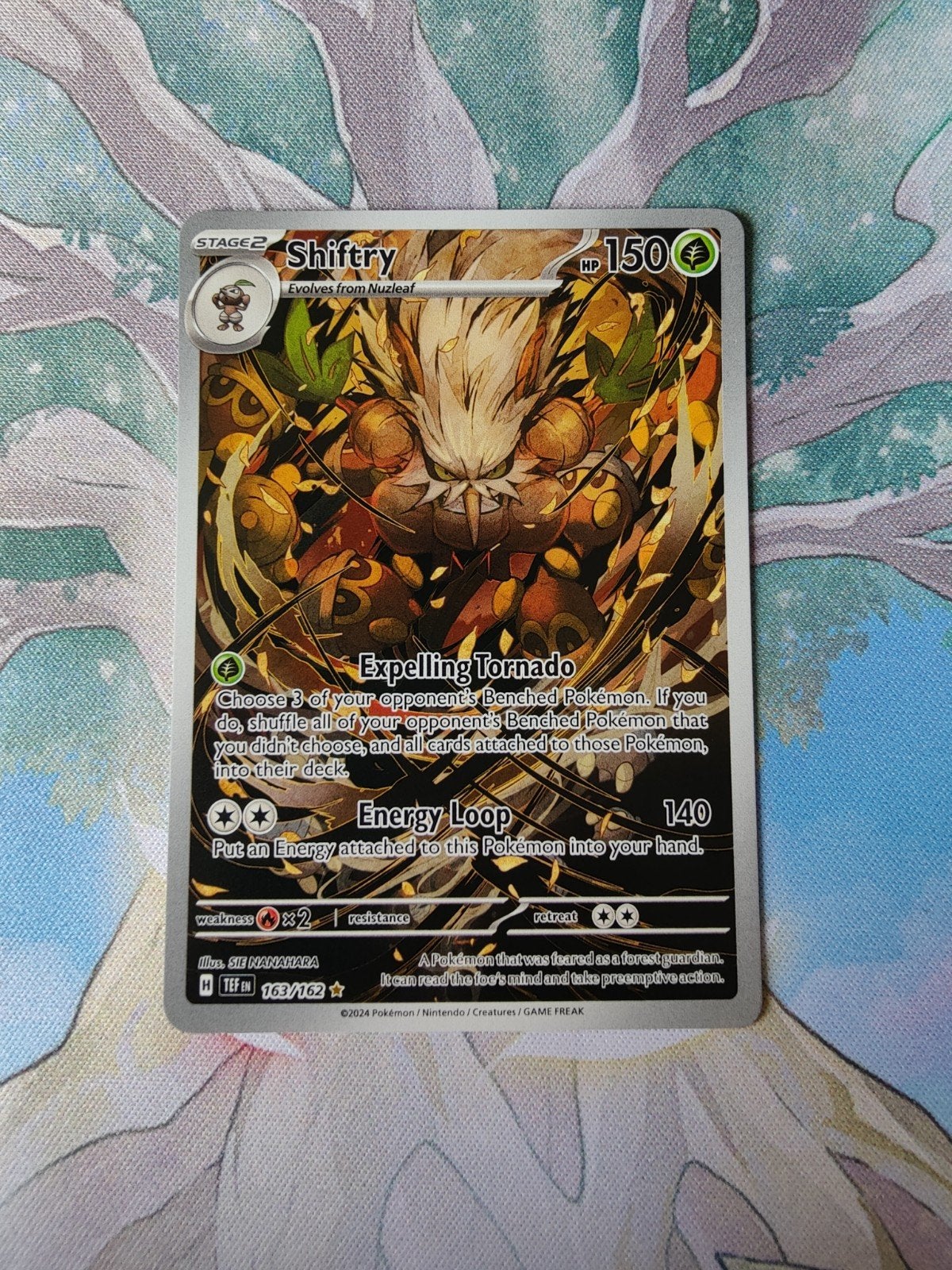 Pokemon temporal forces shiftry illustration 163/162, Ophalen of Verzenden, Nieuw, Losse kaart, Foil