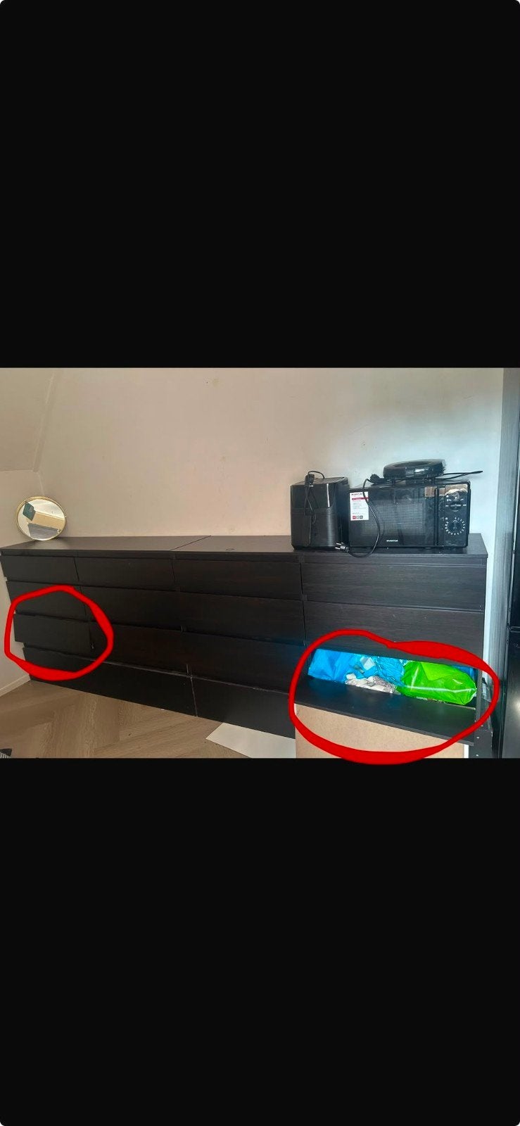 Ladekast 2 stuks! met kleine defecten aan lades IKEA KULLEN, Huis en Inrichting, Kasten | Ladekasten, Ophalen, Gebruikt, 5 laden of meer