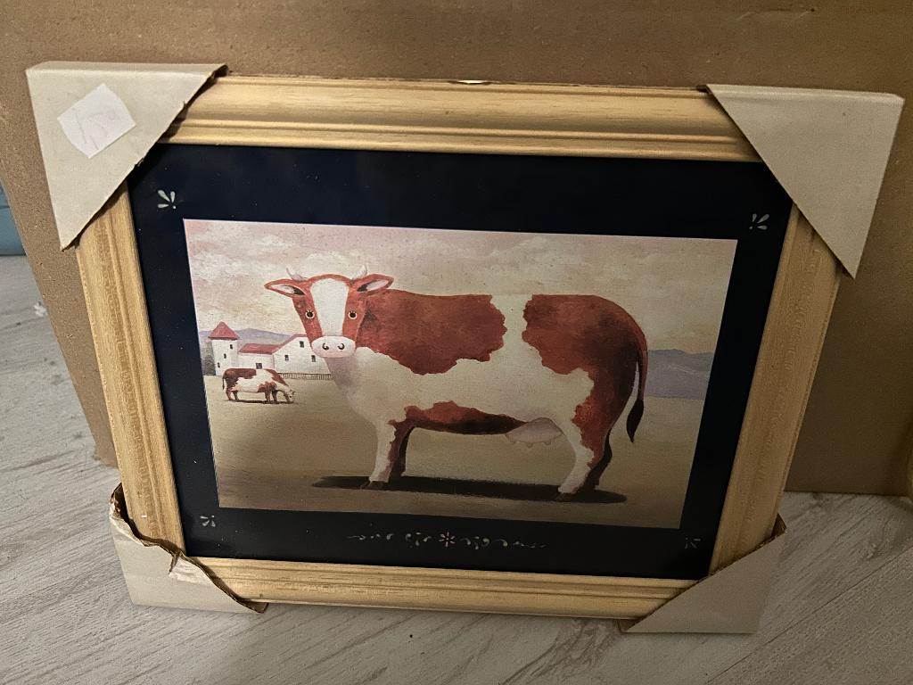schilderijtje koe, Minder dan 50 cm, Ophalen of Verzenden, Zo goed als nieuw, Schilderij