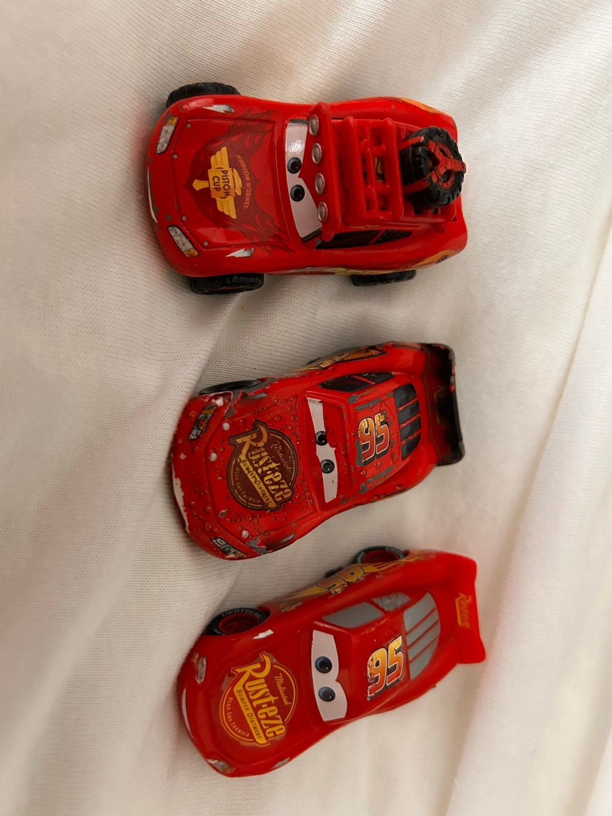 Set van 3 Bliksem McQueen Cars speelgoedauto's, Verzenden, Gebruikt