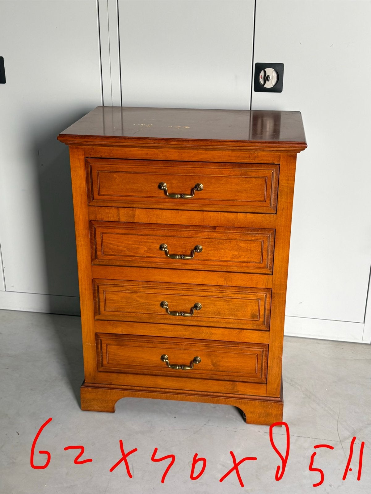 Houten ladekastje met 4 laden - Gebruikt, Gebruikt, 3 of 4 laden, Minder dan 100 cm, 25 tot 50 cm