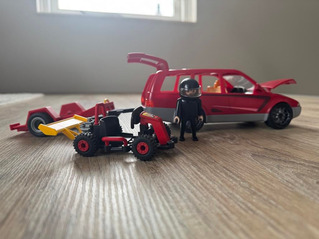 Playmobil raceauto met aanhanger en busje, Ophalen of Verzenden, Gebruikt, Jongen of Meisje