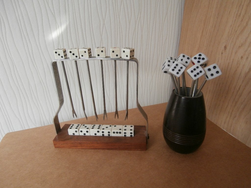 Vintage Dobbelsteen Cocktailprikkers, Ophalen of Verzenden
