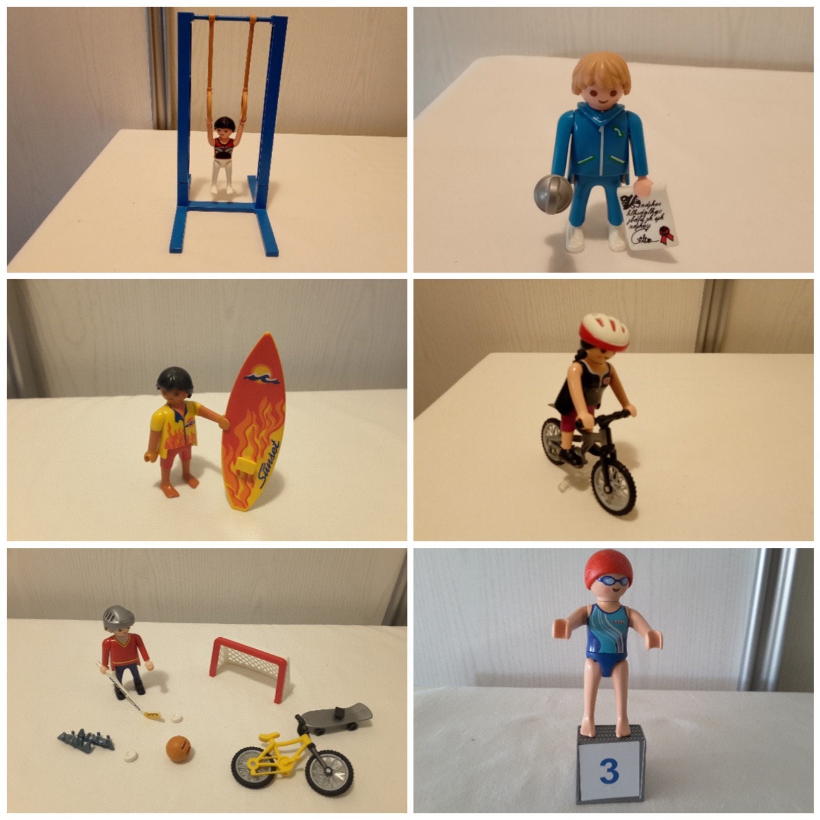 Playmobil sporters, ringen, surfen, fietsen, winnaar etc

51, Ophalen of Verzenden, Gebruikt