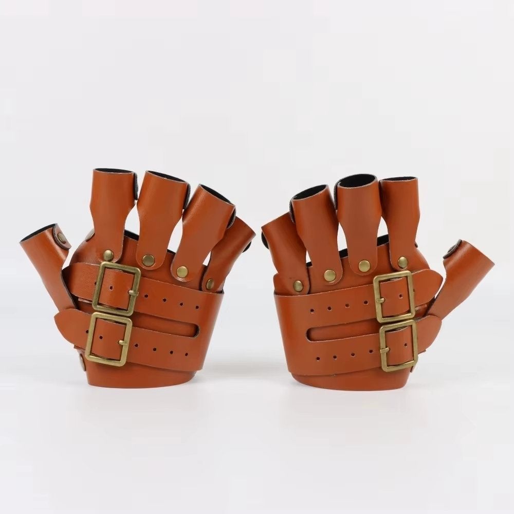 Bruine kunstleren vingerloze handschoenen, Verzenden, Nieuw, Handschoenen, Hoed of Pet