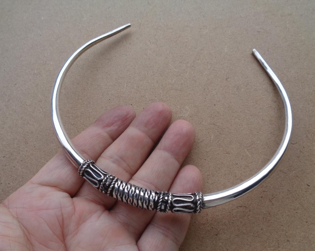 zilveren Bali spang ketting [990], Verzenden, Zo goed als nieuw, Zilver, Zilver