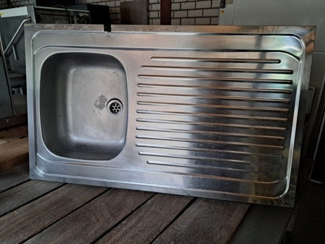 rvs aanrechtblad 60x100 cm, spoelbak, afdruipplaat, aanrecht, Ophalen, Gebruikt, 50 tot 100 cm, Minder dan 100 cm