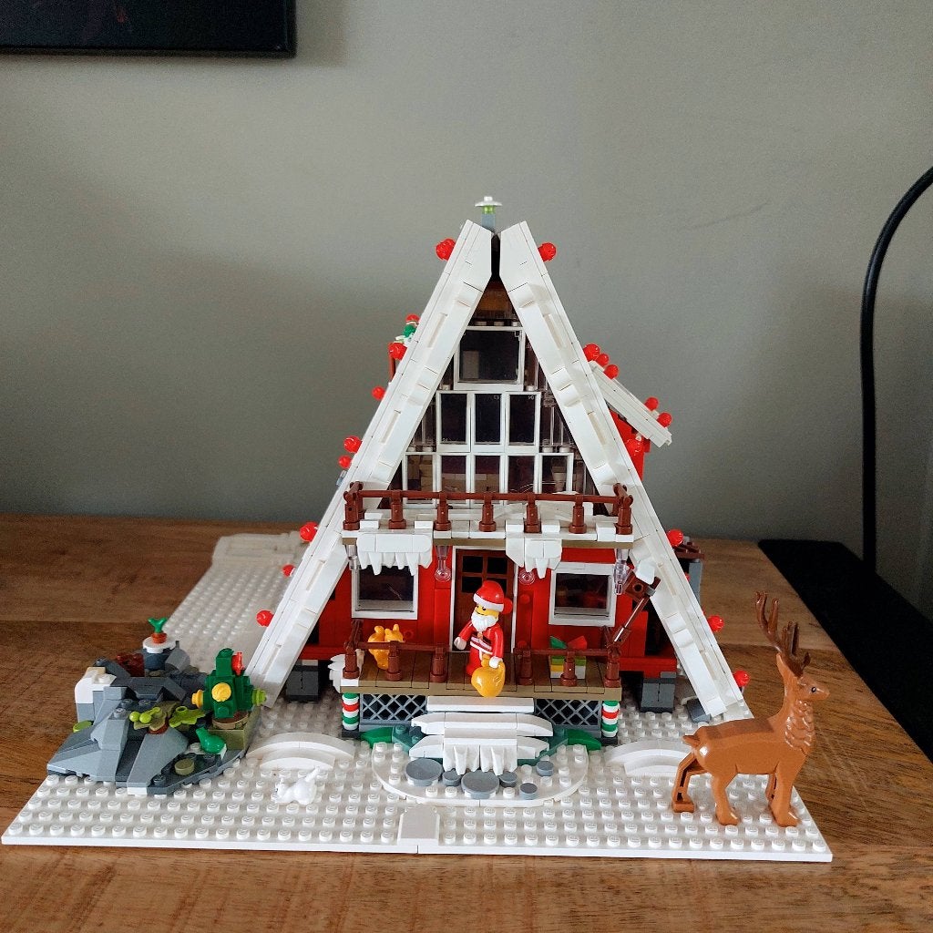 Kerstman met huisje bouwstenen, Ophalen of Verzenden, Zo goed als nieuw, Overige merken