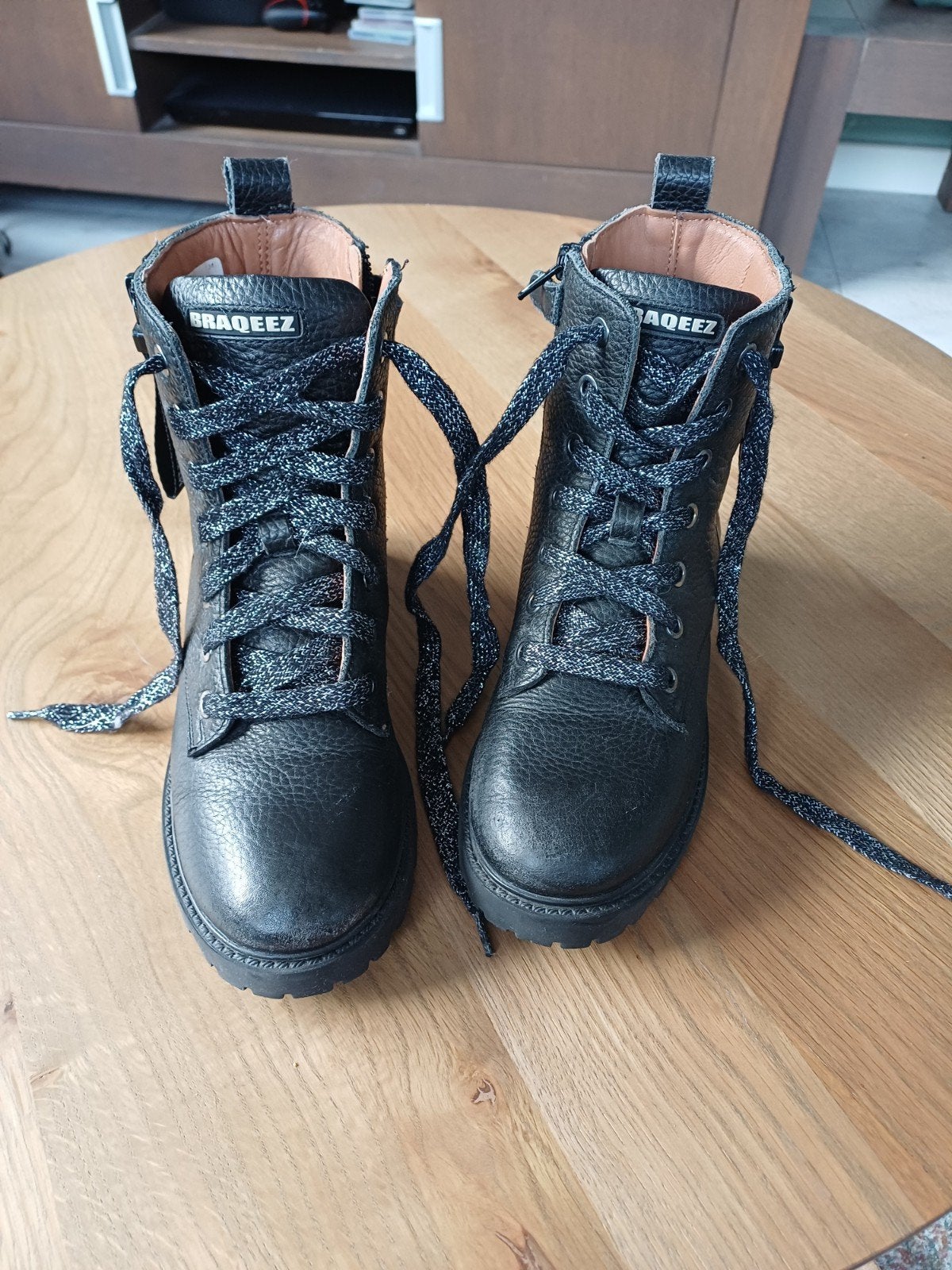 lederen meisjesschoen maat 34, Braqeez, Ophalen, Meisje, Schoenen, Zo goed als nieuw