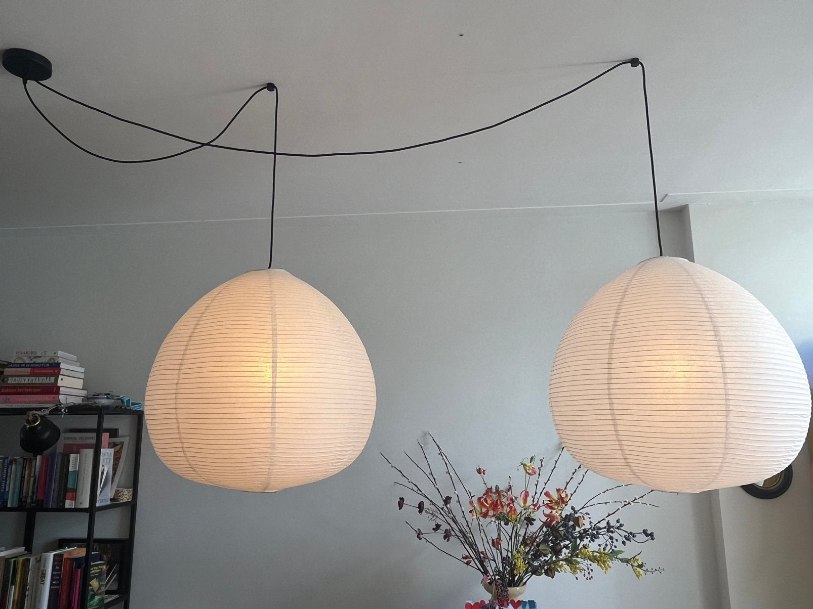 Papieren hanglampen (helaas beschadigd) + lampsnoer etc., Ophalen, Gebruikt, Overige materialen