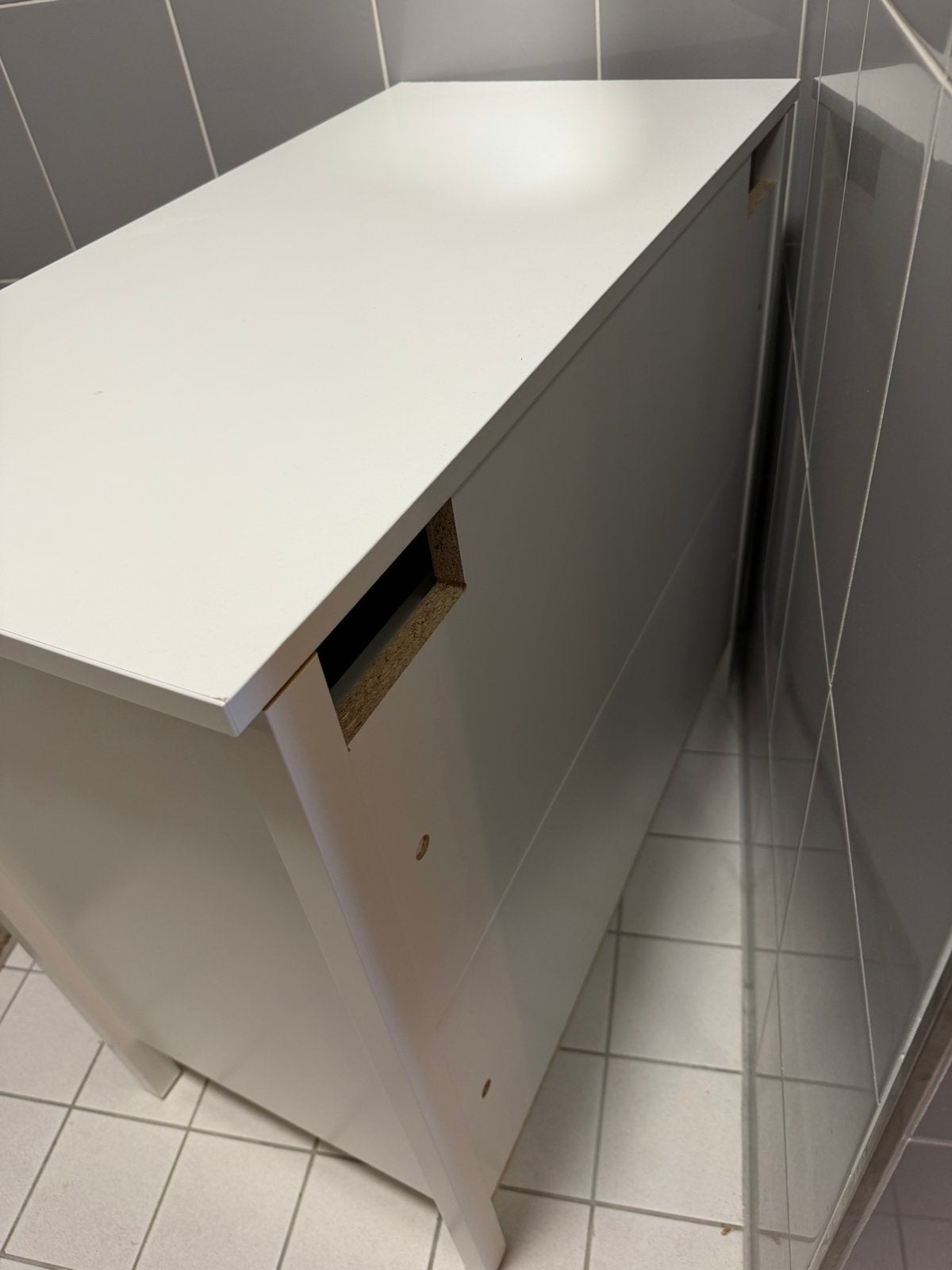 Witte ladekast met 3 laden - Gebruikt, Huis en Inrichting, Kasten | Ladekasten, Ophalen, Gebruikt, 50 tot 100 cm, 3 of 4 laden