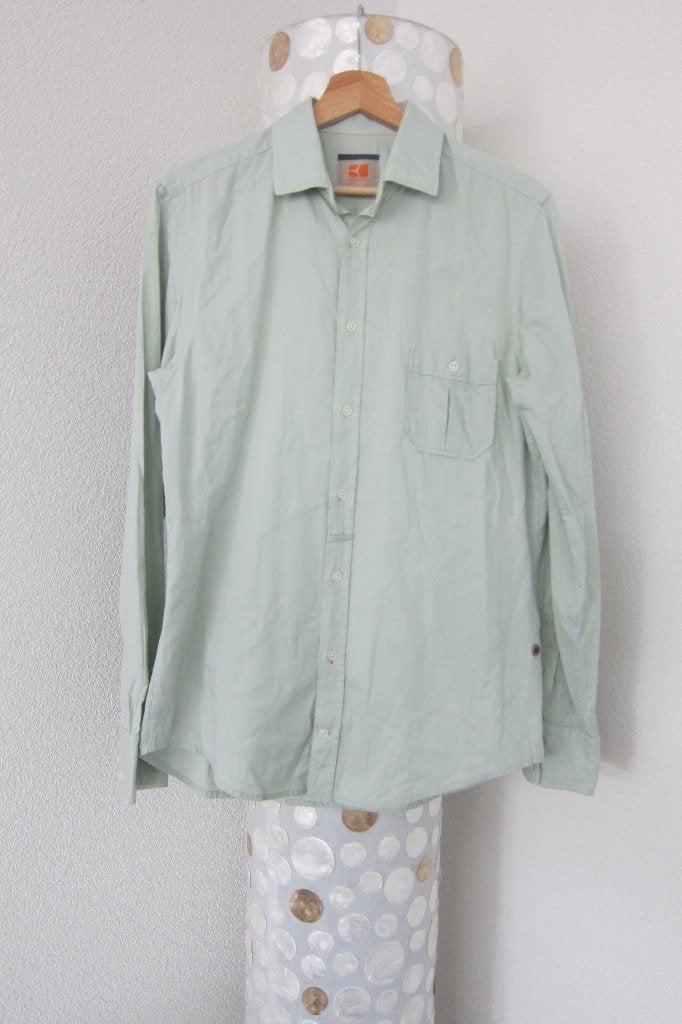 Boss orange blouse overhemd mint groen s hugo boss, Halswijdte 38 (S) of kleiner, Zo goed als nieuw, Schipluidenlaan 20 5035KJ Tilburg