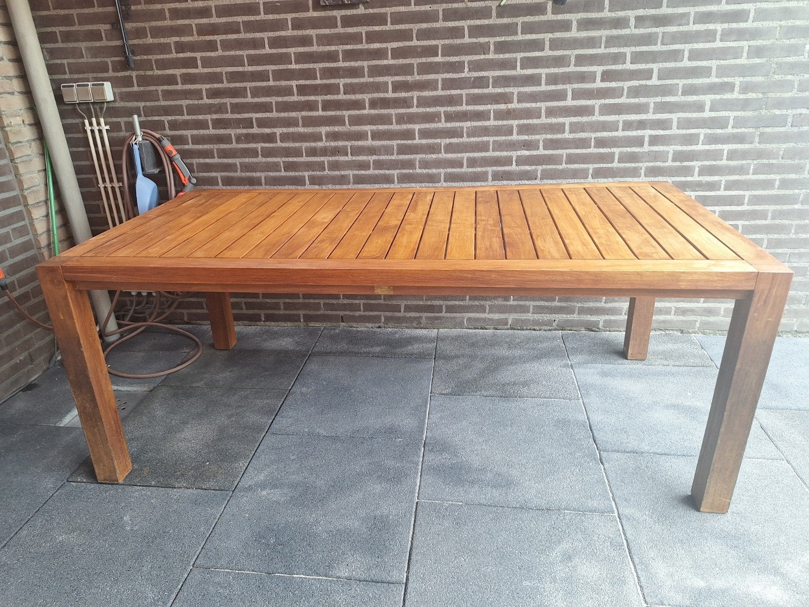 Stevige FSC tuintafel, Tuin en Terras, Ophalen, Gebruikt, Rechthoekig, Hout