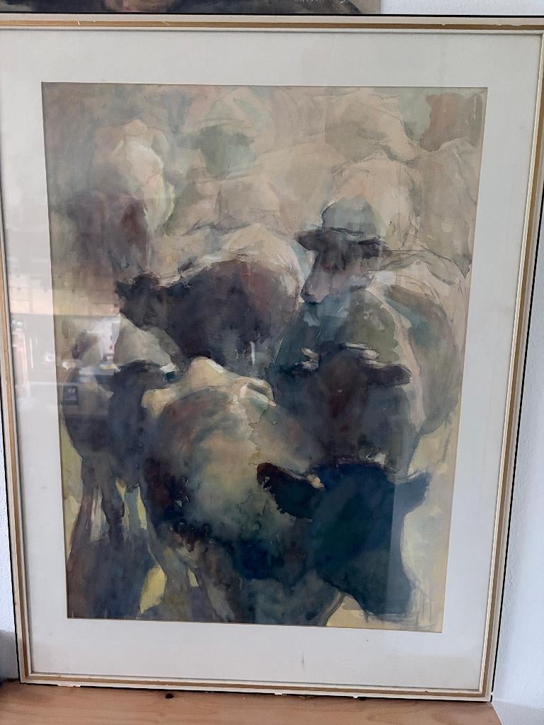 Aquarel J.C. Heeck of Heech (Koeien), Ophalen