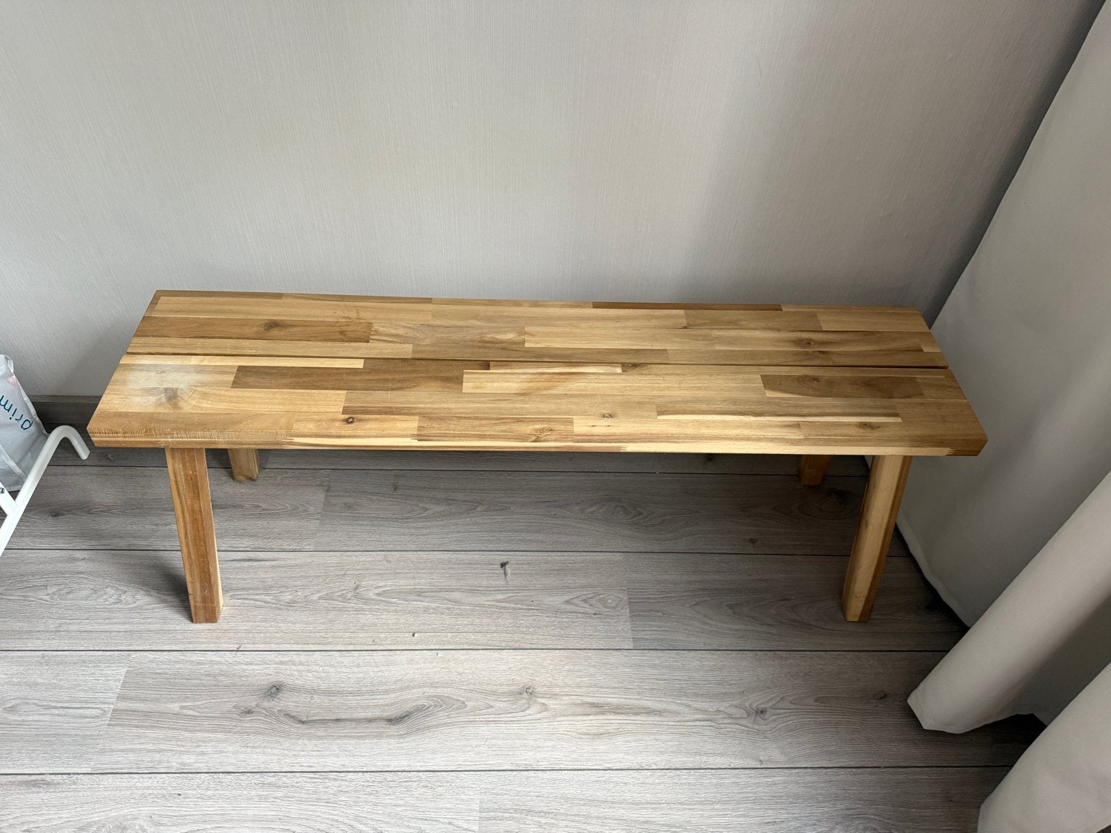 Houten bankje - Massief hout, Ophalen, Gebruikt, Bruin, Eén