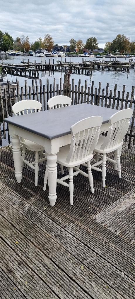 Gerestylde grenen eettafel van kwaliteit, Ophalen, Gebruikt, 50 tot 100 cm, 100 tot 150 cm