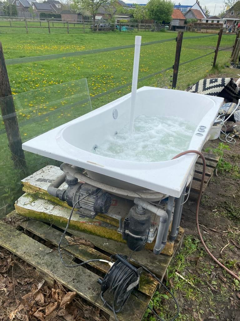 Inbouw ligbad bubbelbad whirlpool 190x90x60 - Gebruikt, Ophalen, Gebruikt, Wit, Overige typen