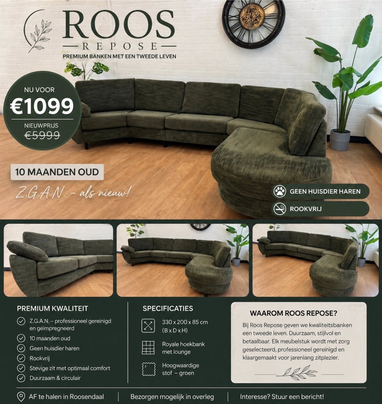Premium Skalma 🇩🇰 royale hoekbank –Z.G.A.N.–10 maanden oud