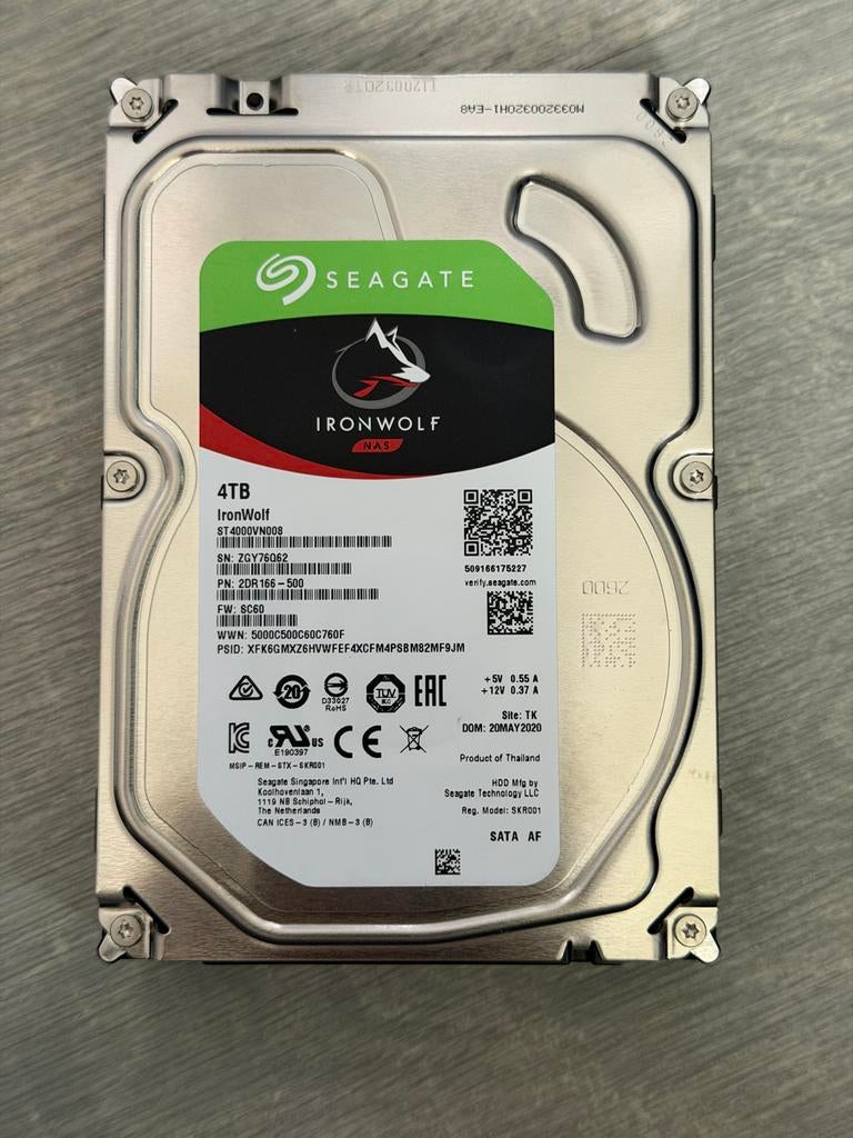 2X Seagate IronWolf NAS HDD 4TB, Computers en Software, Harde schijven, Intern, Server, HDD, Ophalen of Verzenden
