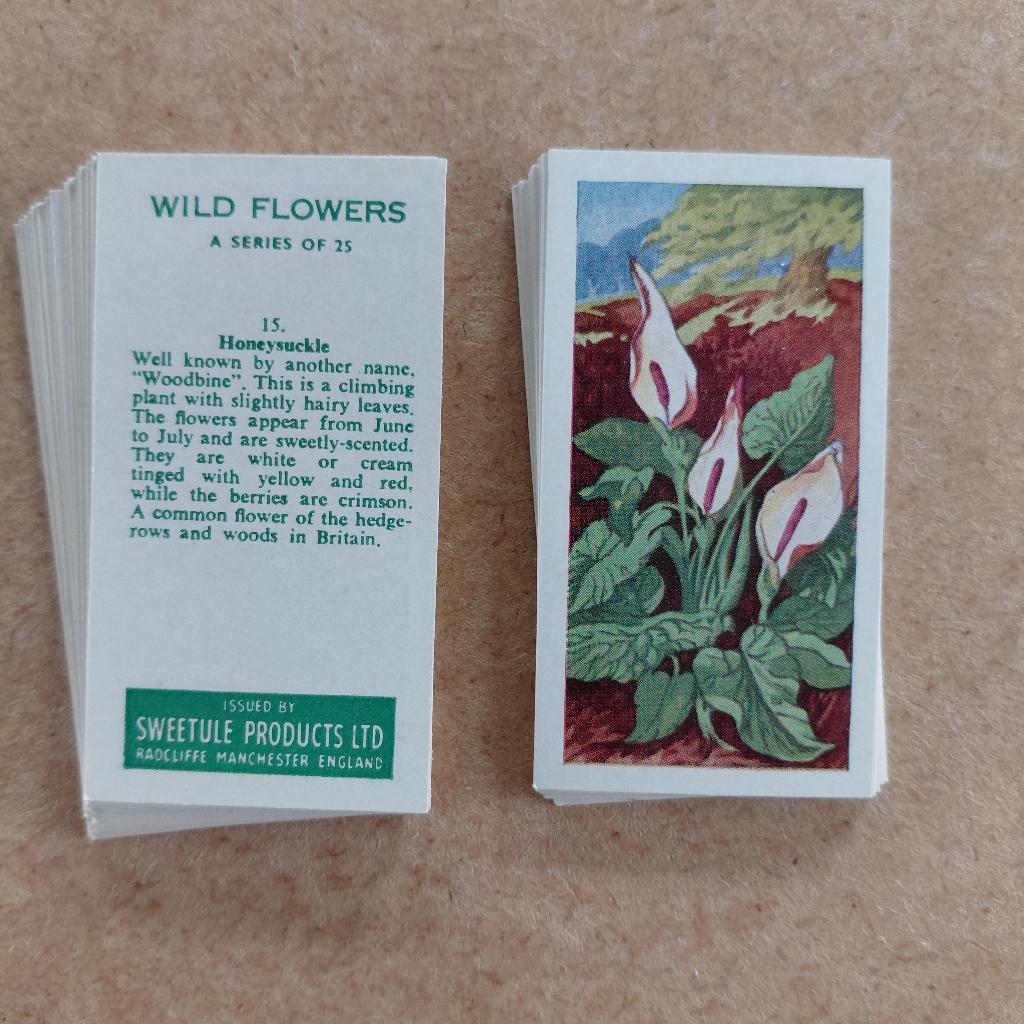 Wild Flowers complete set 25 trade cards Sweetule 1960, Ophalen, Gebruikt