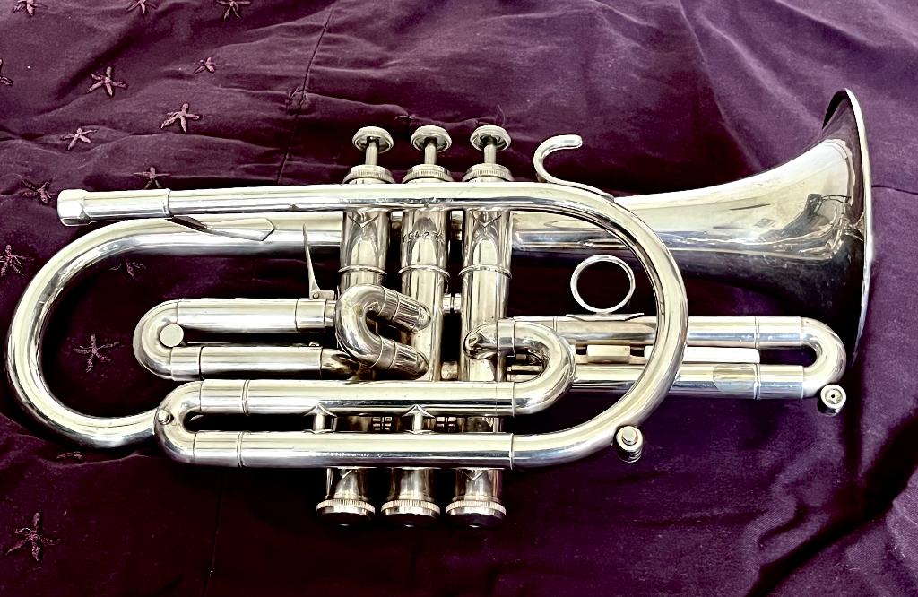 Getzen Eterna 800 cornet silver., Ophalen of Verzenden, Gebruikt, Overige typen, Met koffer