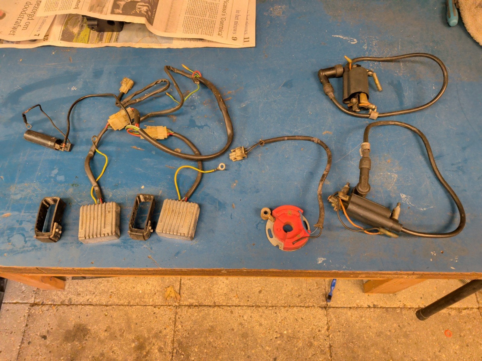 motoplat ontsteking compleet Moto Guzzi v35/v50/v65/v75, Motoren, Ophalen of Verzenden, Gebruikt