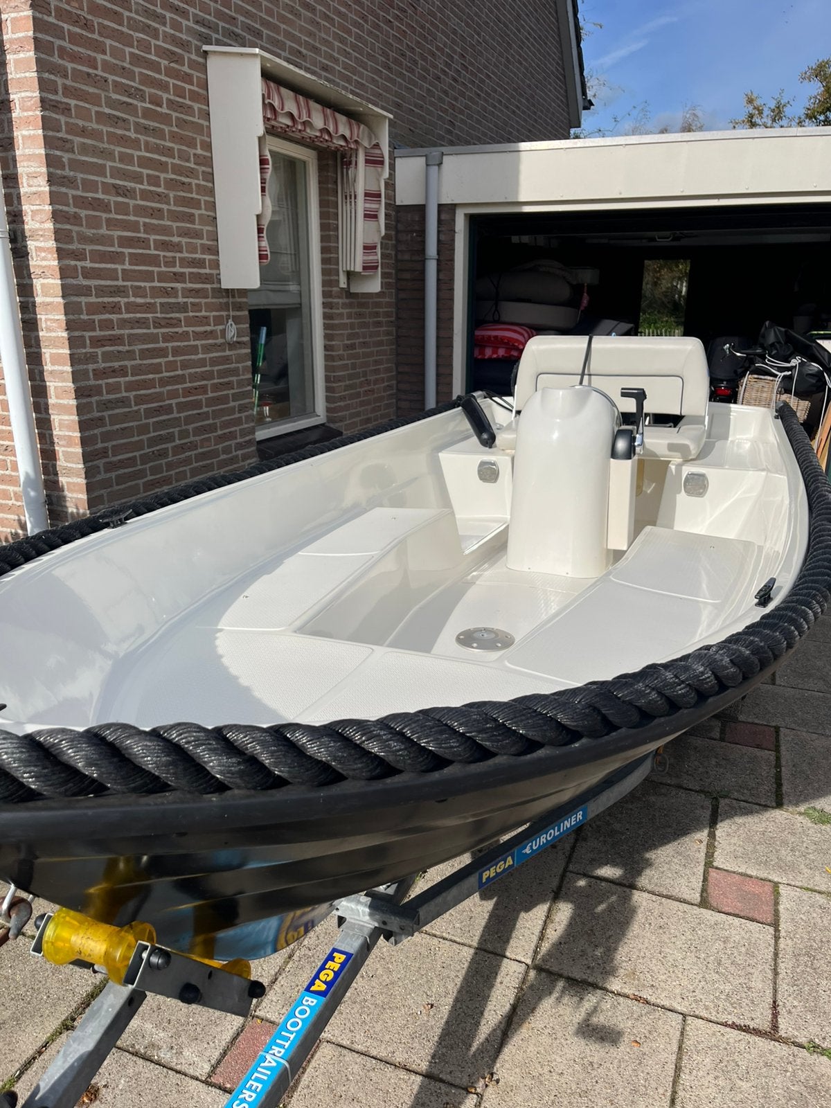 Sea finder 420 met console en 8pk Yamaha, Watersport en Boten, 8 pk, Zo goed als nieuw, Ophalen, Afdekzeil