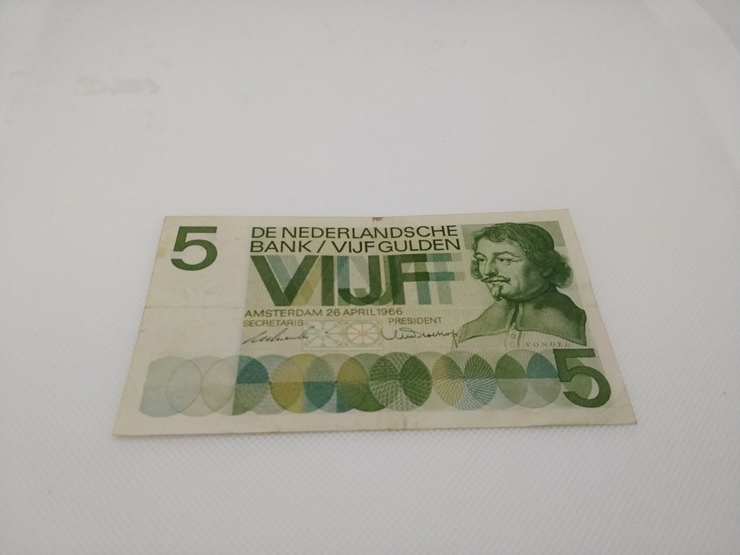5 Gulden biljet 1966 Vondel, Postzegels en Munten, Ophalen of Verzenden, Los biljet